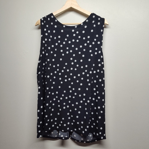 Lane Bryant Top Women Plus Size 18/20 Black White Sleeveless V-Neck Casual - Picture 5 of 7